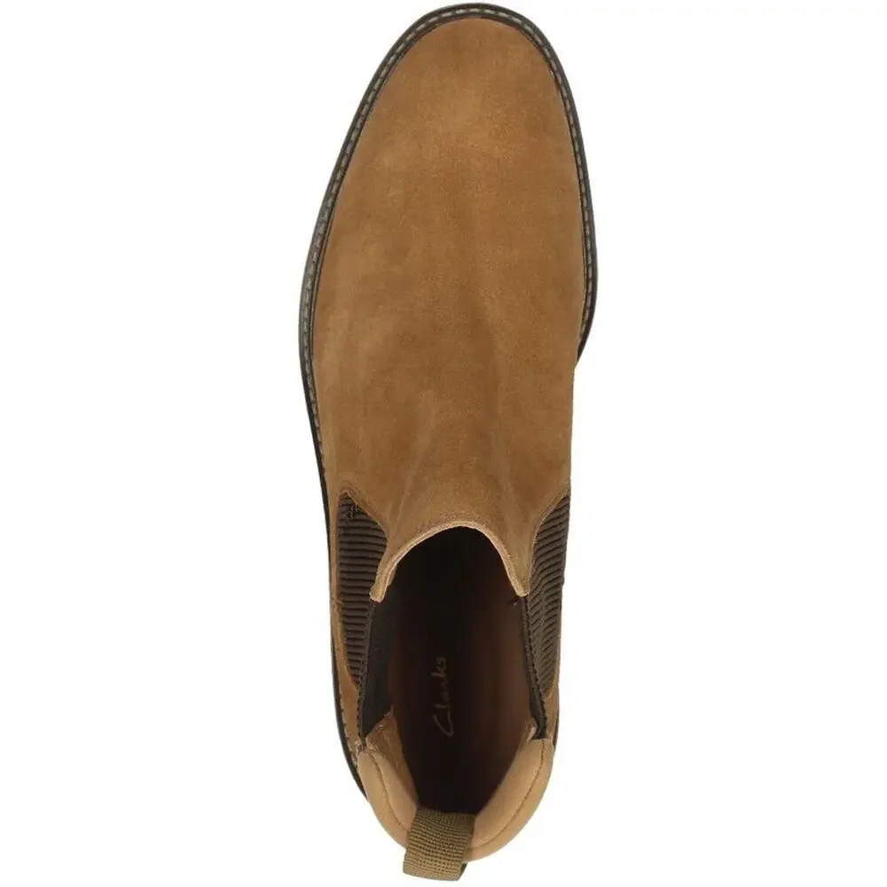 Clarks Men's Clarkdale Hall boot Shoes Cognac Suede Size 8 M